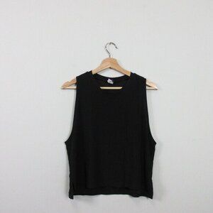 Onzie Tank Top Women M Black Round Neck Performance Activewear Yoga Fitness 94‎